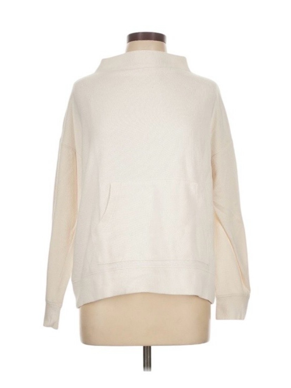 Banana Republic Cream Funnel Neck Pocket Sweater